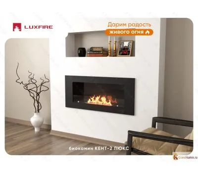 Настенный биокамин Lux Fire "Кент 2 Н" XS люкс со стемалитом