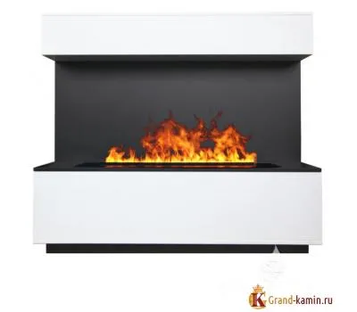 Электрокамин Плант (белый) с паровым очагом 3D Firex 800