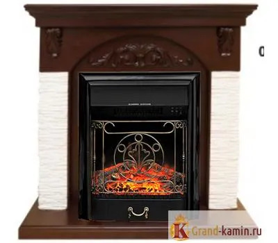Bern мелкий сланец (темный дуб) + Majestic FX Black - электрический камин с реалистичным пламенем и паровым эффектом