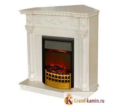 Электрический угловой камин Dacota Corner (белый дуб) + Rimini - стильный и функциональный элемент декора