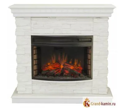 Электрический камин Elford (белый дуб) с технологией FireField 25 S IR - стильный и уютный декор для вашего дома